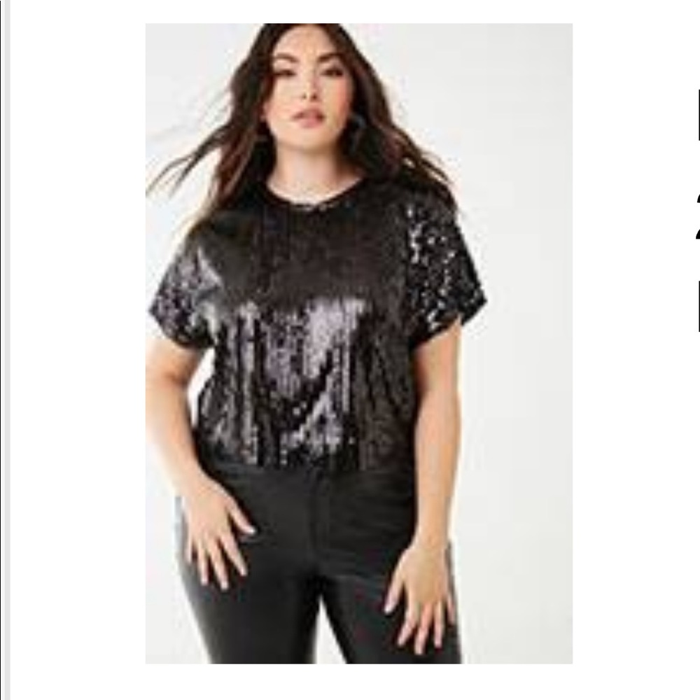 Black Sequin Tee